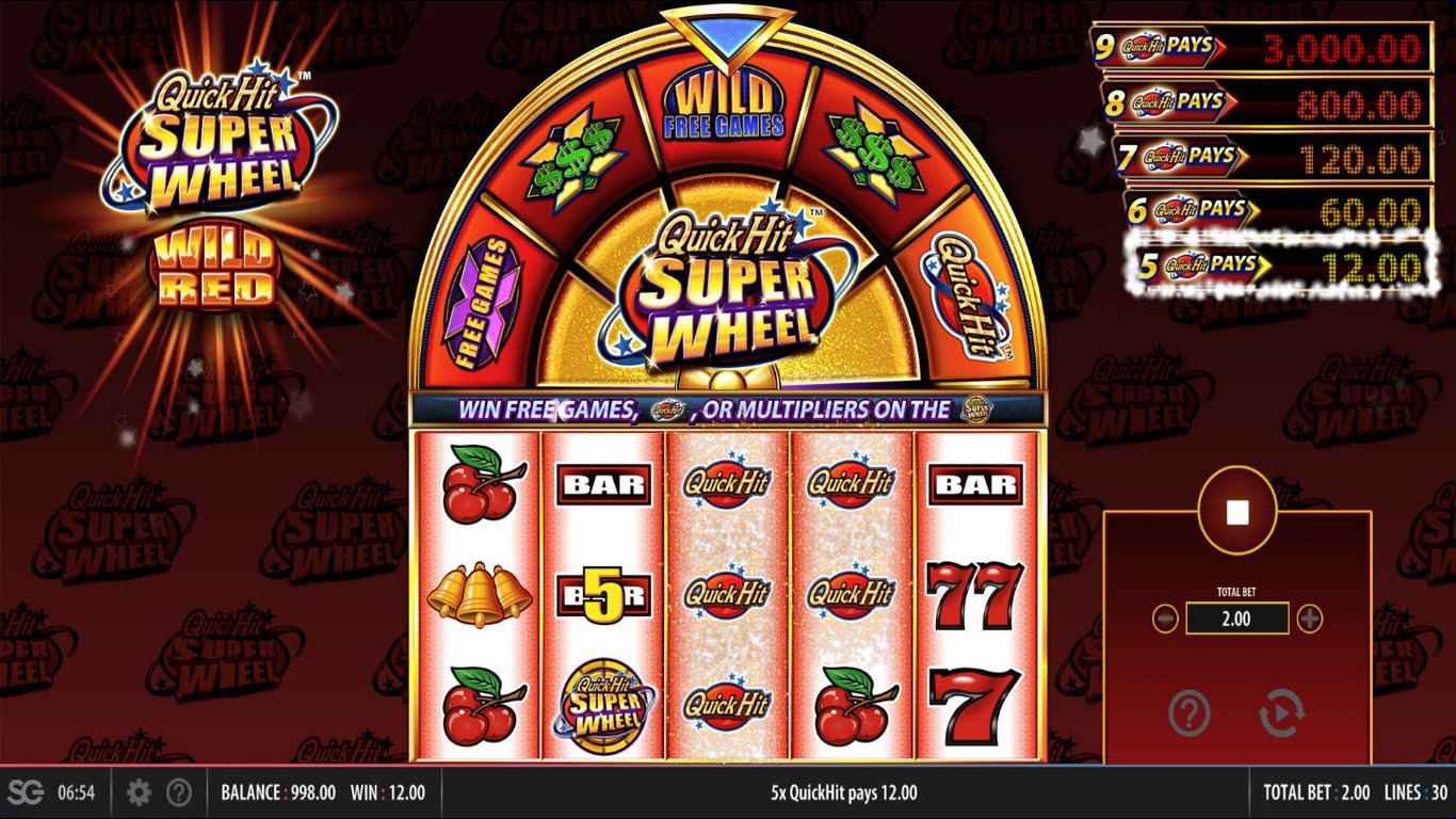 Quick Hit Super Wheel Wild Red Slot Game